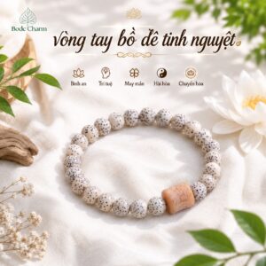 Vòng tay Bồ Đề tinh nguyệt cho người lớn mix charm OMani Padme Hum