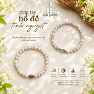 Vòng Tay Bồ Đề Tinh Nguyệt 6mm Mix Đá Tự Nhiên ( Thạch Anh, Mã Não)