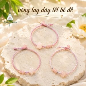Vòng Tay Ngũ Sắc Charm Bồ Đề Tự Nhiên - Hoa Đào, Hồ Ly, Hoa Sen, Bướm