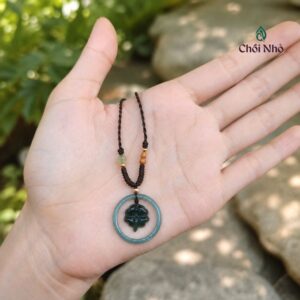 Dây chuyền Cỏ 4 lá Phỉ Thúy Lam Ngọc - Bình an Hạnh phúc