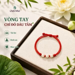 Vòng chỉ đỏ mix hạt gỗ Dâu Tằm 6mm - Trẻ em, người lớn -Hộ mệnh, bình an